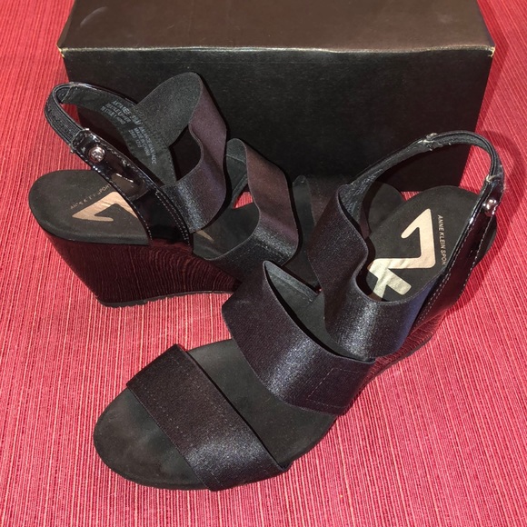 Anne Klein Sport Shoes - Anne Klein Sport Black Wedges Like New w/ Straps